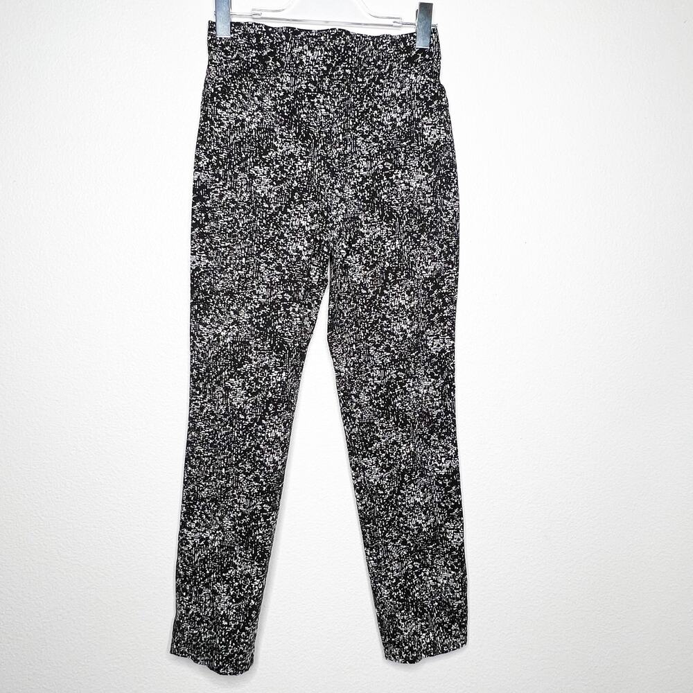 WORTHINGTON PETITE Modern Fit Dress Pants Pull On Stretch Black White Womens 8P